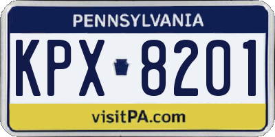 PA license plate KPX8201