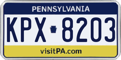 PA license plate KPX8203