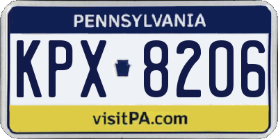 PA license plate KPX8206