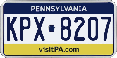 PA license plate KPX8207