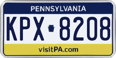 PA license plate KPX8208