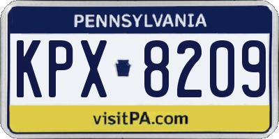 PA license plate KPX8209