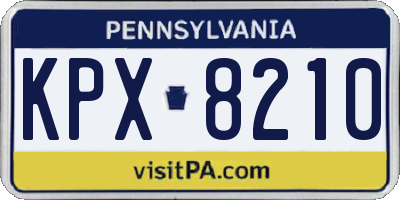 PA license plate KPX8210