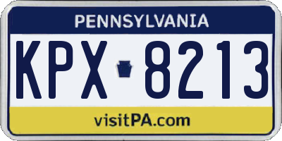 PA license plate KPX8213
