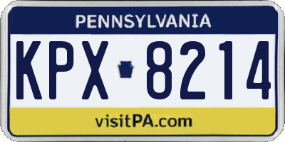 PA license plate KPX8214