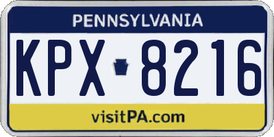 PA license plate KPX8216