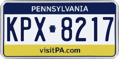 PA license plate KPX8217