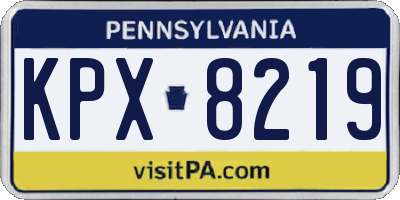 PA license plate KPX8219