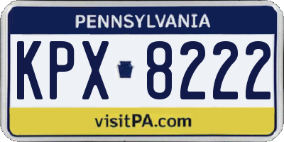 PA license plate KPX8222