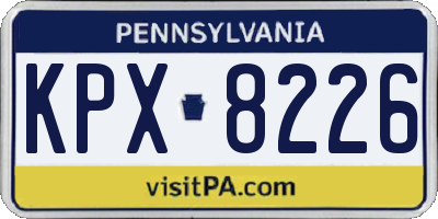 PA license plate KPX8226