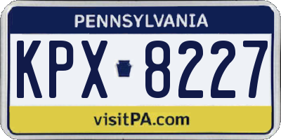 PA license plate KPX8227