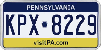PA license plate KPX8229