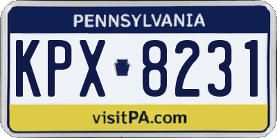 PA license plate KPX8231
