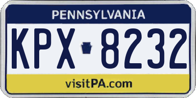 PA license plate KPX8232