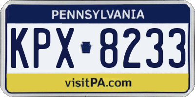 PA license plate KPX8233