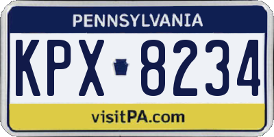 PA license plate KPX8234