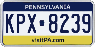 PA license plate KPX8239
