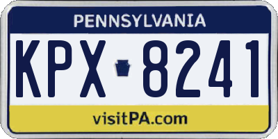 PA license plate KPX8241