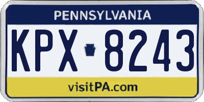 PA license plate KPX8243