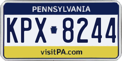 PA license plate KPX8244