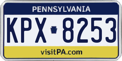 PA license plate KPX8253