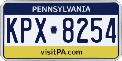 PA license plate KPX8254