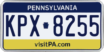 PA license plate KPX8255