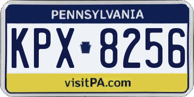 PA license plate KPX8256