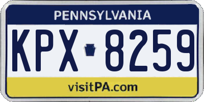 PA license plate KPX8259