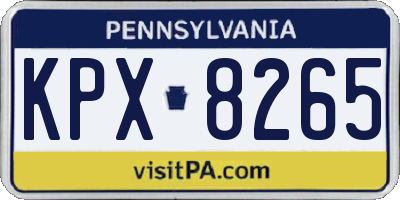 PA license plate KPX8265