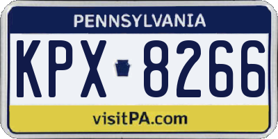 PA license plate KPX8266