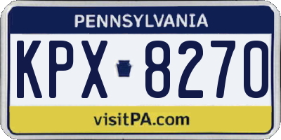 PA license plate KPX8270