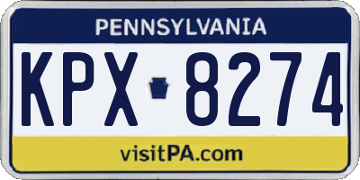 PA license plate KPX8274