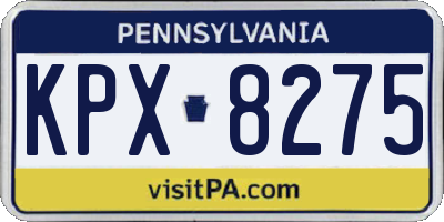 PA license plate KPX8275