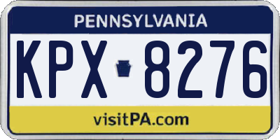 PA license plate KPX8276