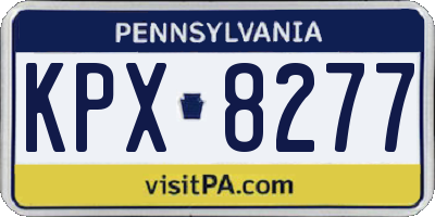 PA license plate KPX8277