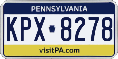 PA license plate KPX8278