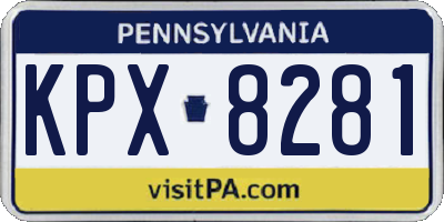 PA license plate KPX8281