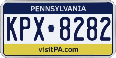 PA license plate KPX8282