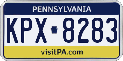 PA license plate KPX8283