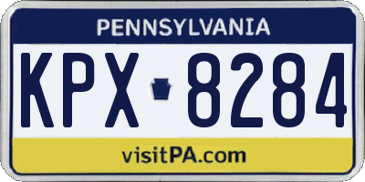 PA license plate KPX8284