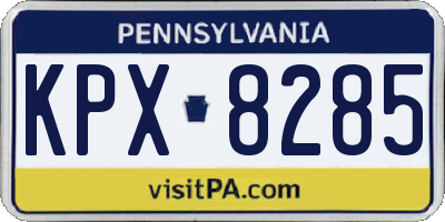 PA license plate KPX8285