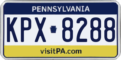 PA license plate KPX8288