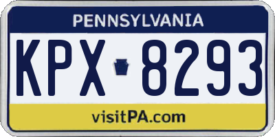 PA license plate KPX8293