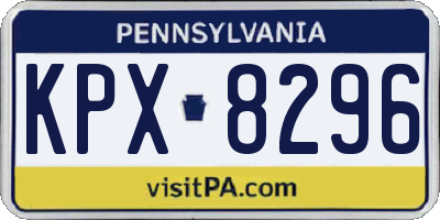 PA license plate KPX8296