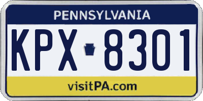 PA license plate KPX8301