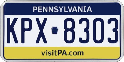 PA license plate KPX8303