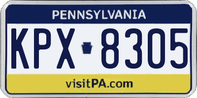 PA license plate KPX8305