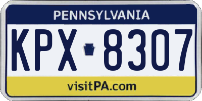 PA license plate KPX8307