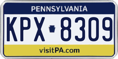PA license plate KPX8309